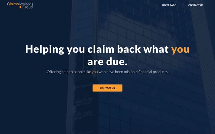Snímek obrazovky claimsadvisory-group.co.uk