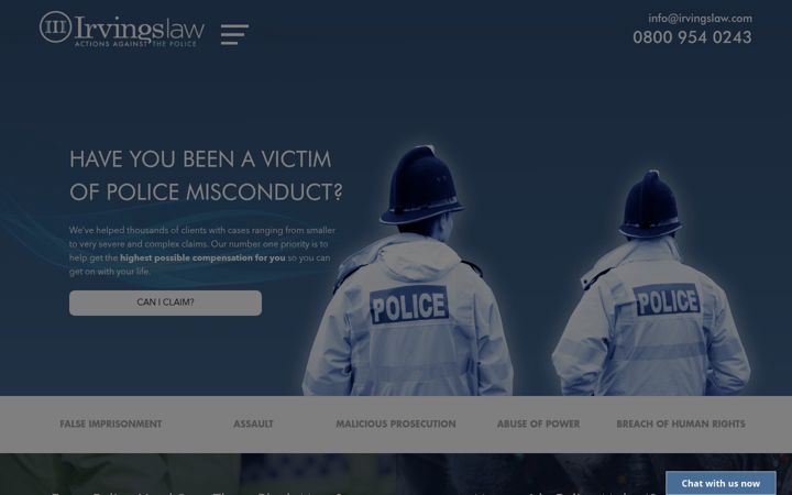Screenshot of claimsagainstpolice.co.uk