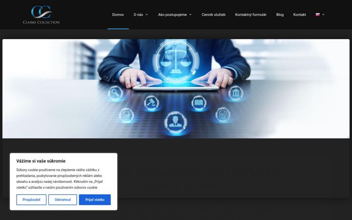 Snímek obrazovky claimscollection.eu