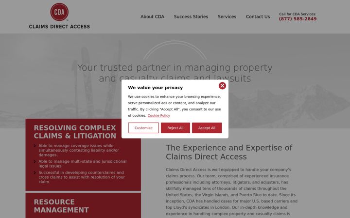 Screenshot of claimsdirectaccess.com