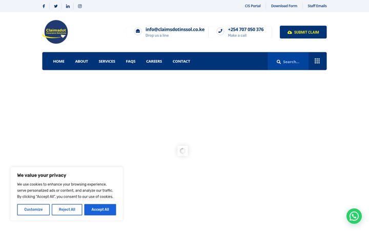 Screenshot of claimsdotinssol.co.ke