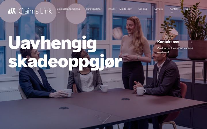 Ekrano kopija claimslink.no