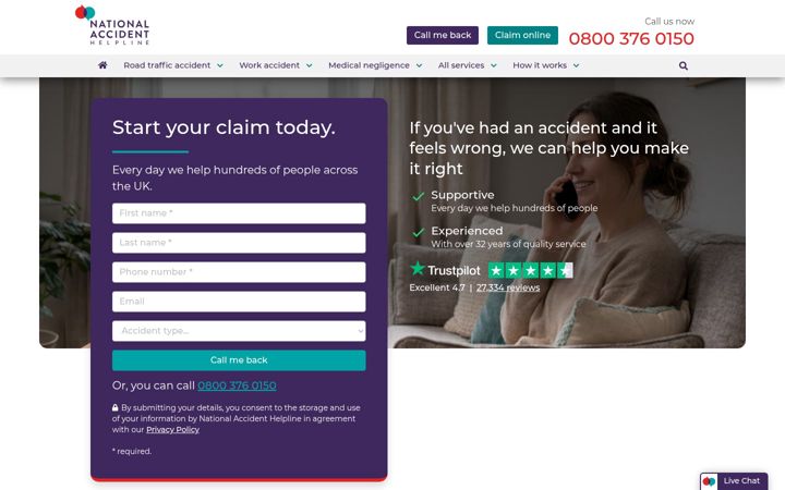 Screenshot of claimspeople.co.uk