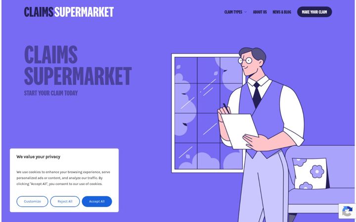 Screenshot of claimssupermarket.com
