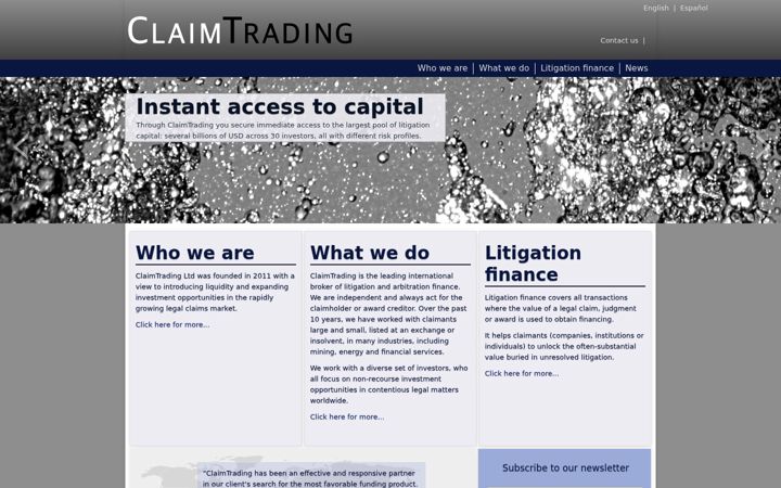 Screenshot of claimtrading.com