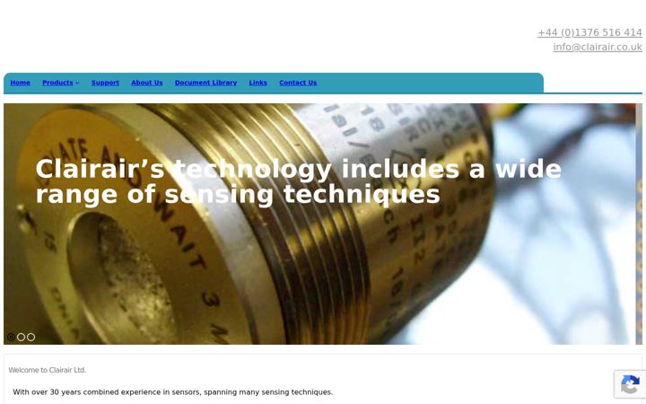 Screenshot of clairair.co.uk