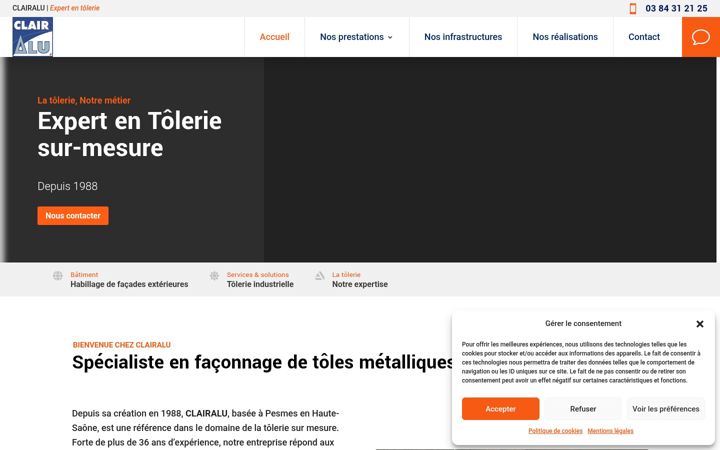 Screenshot of clairalu-tolerie-70.com