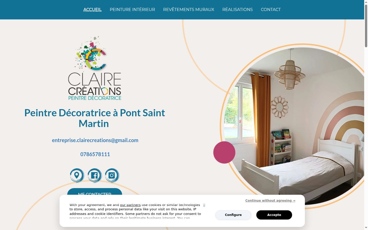 Screenshot del banner di consenso mostrato prima di qualsiasi interazione