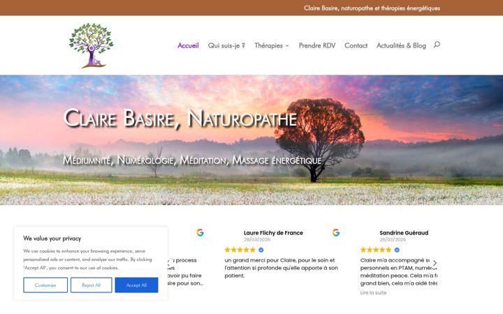 Screenshot of clairebasire.fr