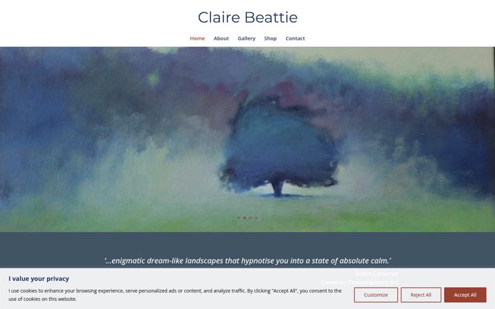 Screenshot of clairebeattie.com