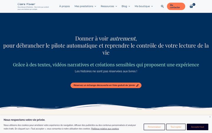 Screenshot of clairefavier.com