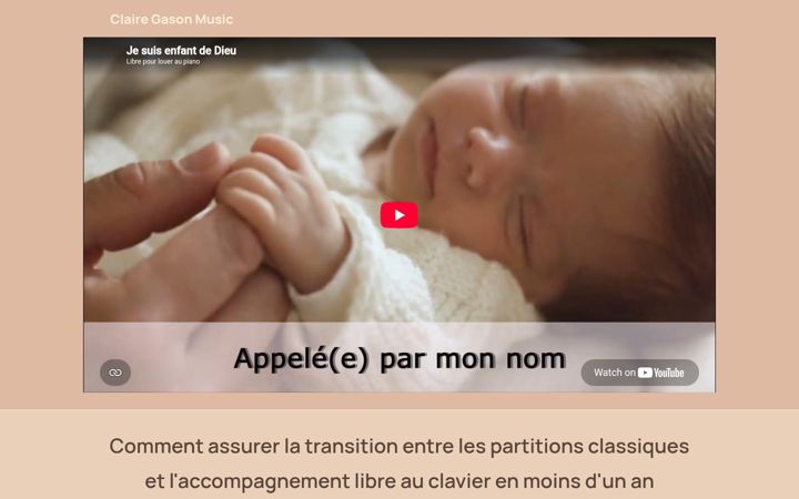 Screenshot of clairegasonmusic.com