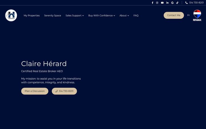 Screenshot of claireherard.com