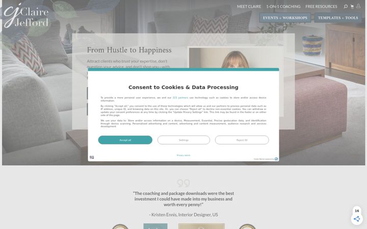 Screenshot of clairejefford.com