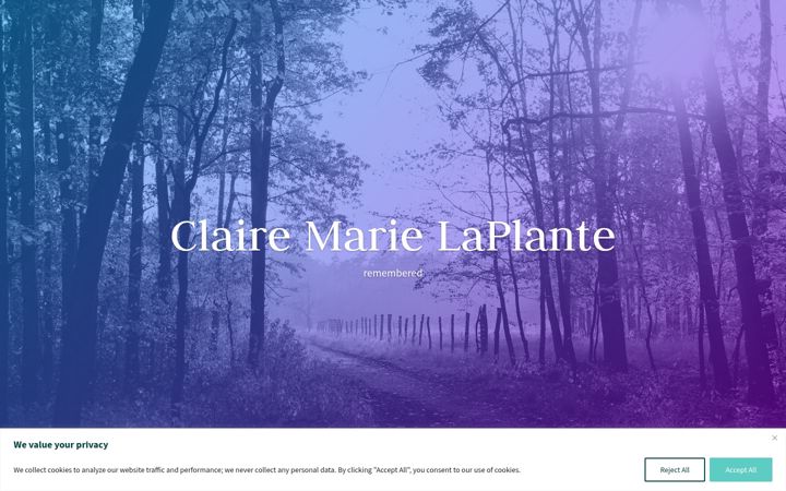 Screenshot of clairelaplante.com