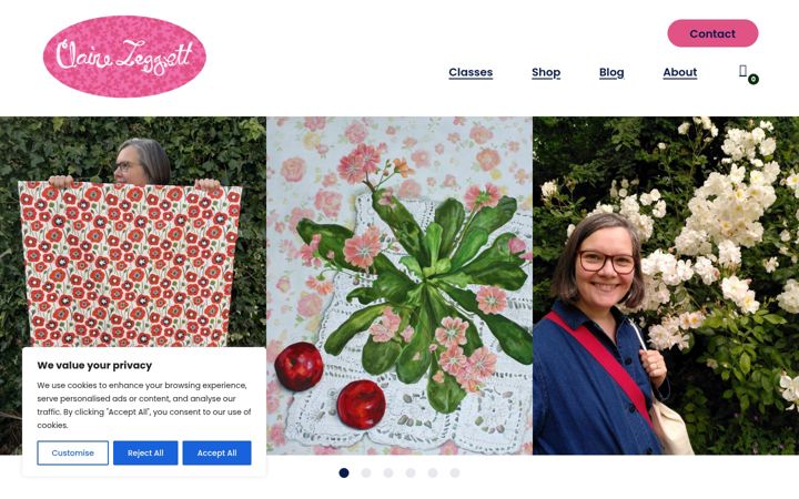 Snímek obrazovky claireleggett.co.uk