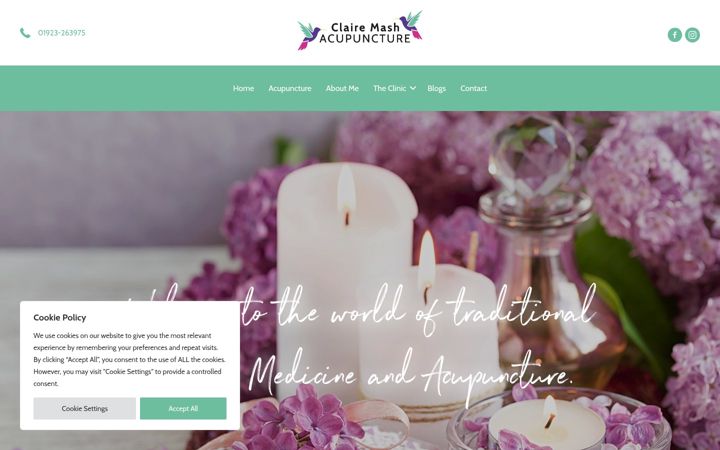 Screenshot of clairemash-acupuncture.com