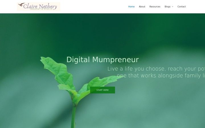 Screenshot of clairenethery.com