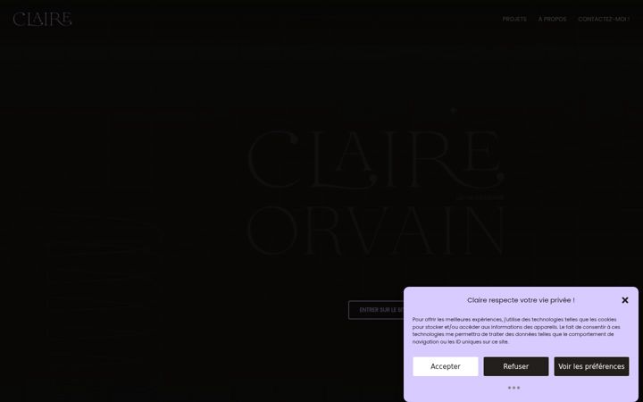 Zrzut ekranu claireorvain.fr