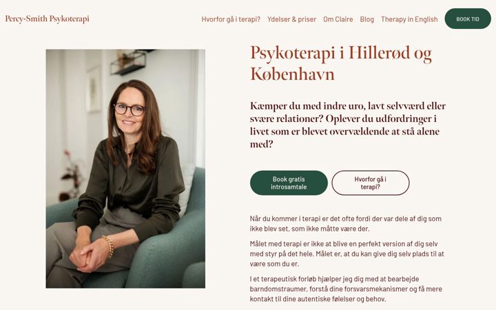 Screenshot of clairepercysmith.dk