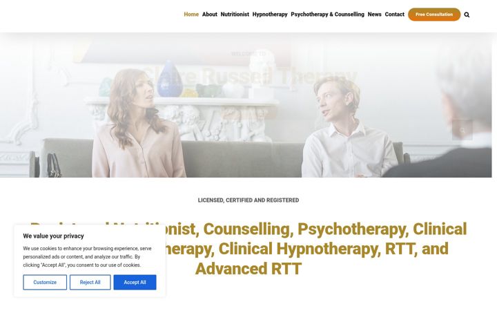 Screenshot of clairerusselltherapy.com