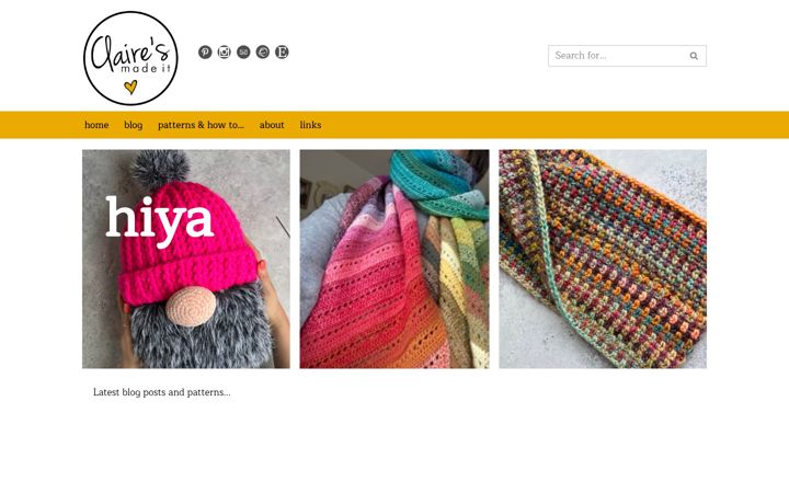 Screenshot of clairesmadeit.com