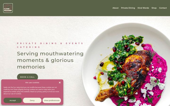 Screenshot of clairewoodier.co.uk