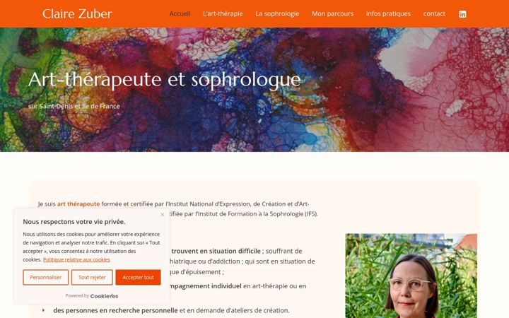Screenshot of clairezuber.com
