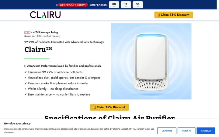 Screenshot van clairu.org
