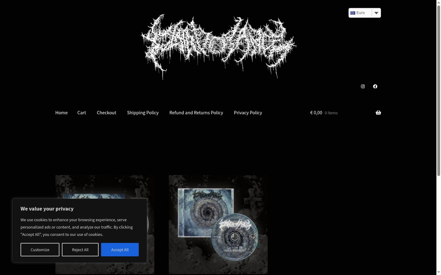 Screenshot of the consent banner shown before any interaction