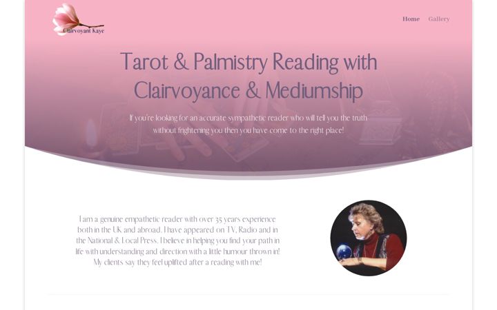 Screenshot of clairvoyantkaye.co.uk