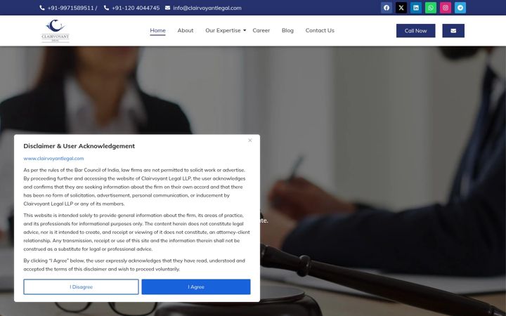 Screenshot of clairvoyantlegal.com