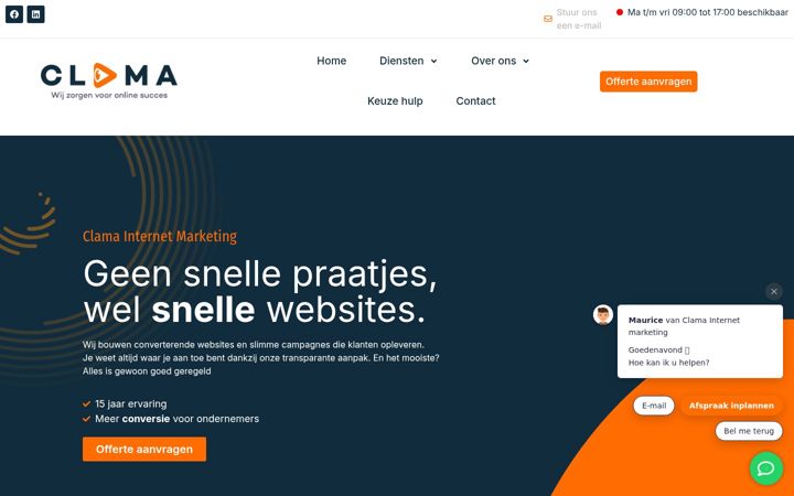 Екранна снимка на clama.nl