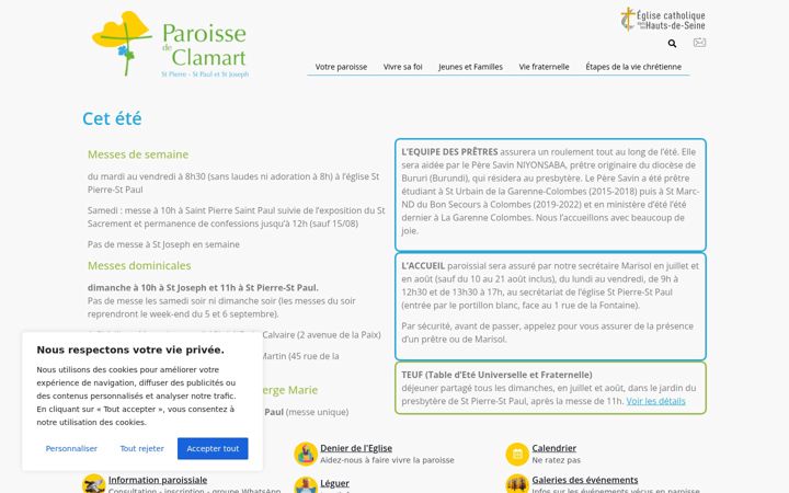 Zrzut ekranu clamart.catholique.fr