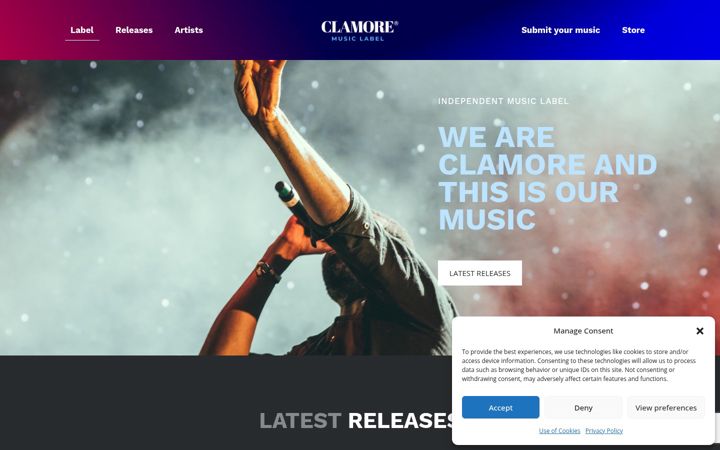 Screenshot του clamoremusic.it