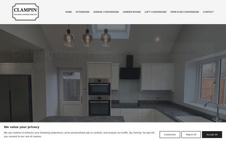 Screenshot of clampinbuilding.co.uk