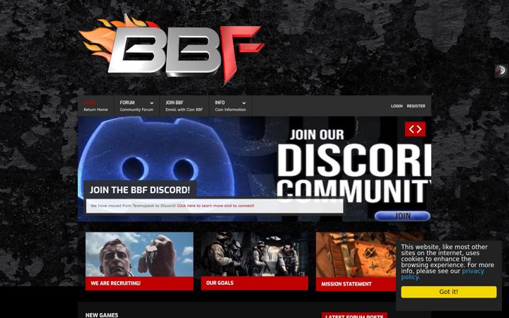 Screenshot of clanbbf.com