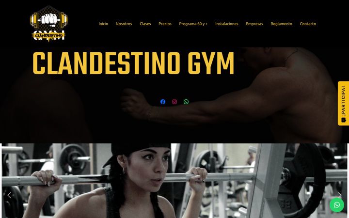 Screenshot of clandestinogym.com