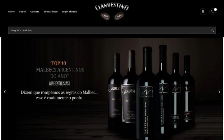 Screenshot van clandestinowines.com.br