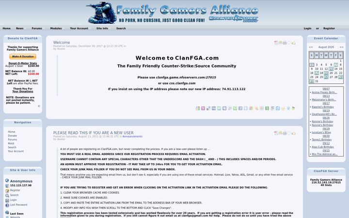 Screenshot of clanfga.com