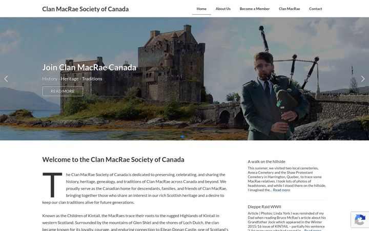 Snimka zaslona za clanmacraecanada.ca
