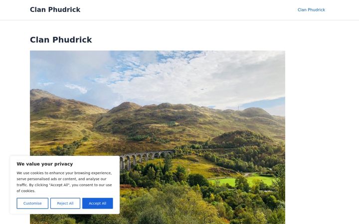 Screenshot of clanphudrick.com