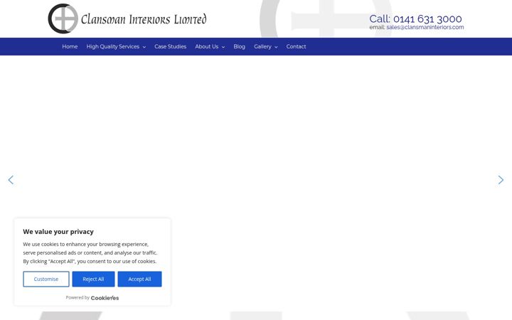 Screenshot of clansmaninteriors.com