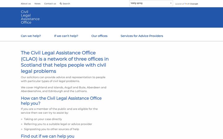 Screenshot of clao.org.uk