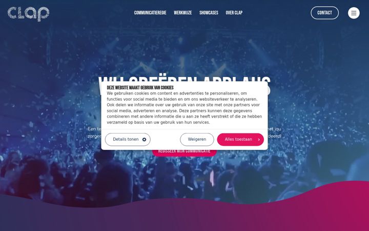 Screenshot of clap.nl
