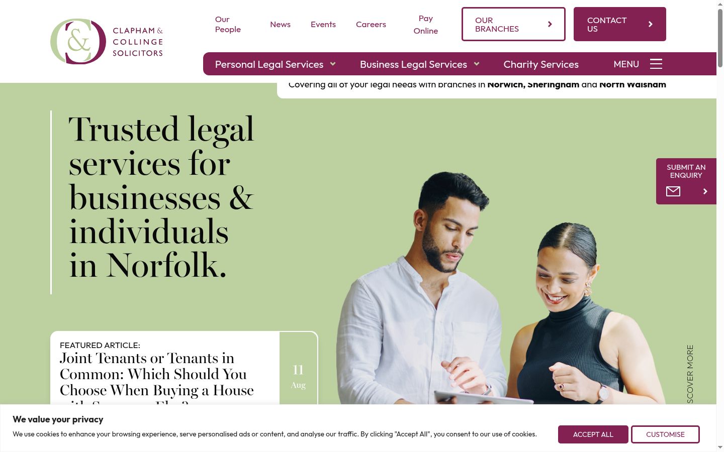 Screenshot of the consent banner shown before any interaction