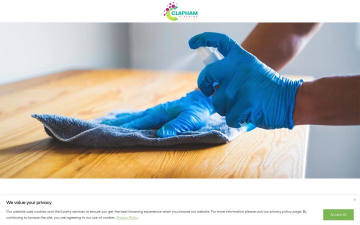 Screenshot of claphamcleaningcompany.co.uk
