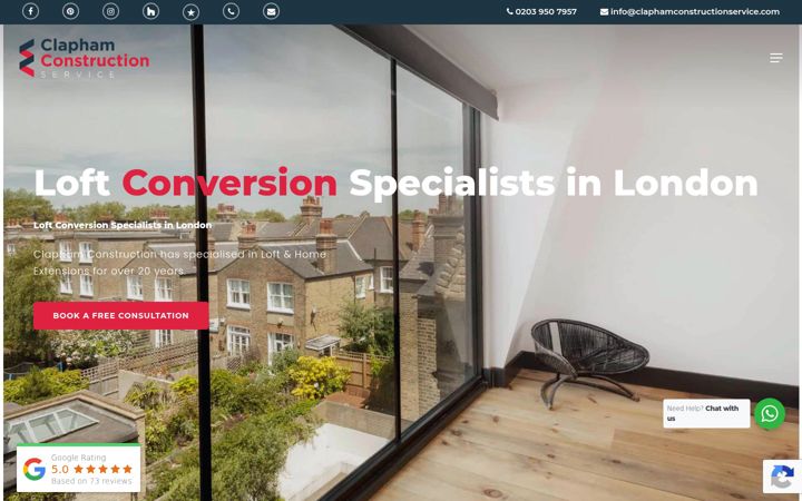 Screenshot of claphamconstructionservice.com