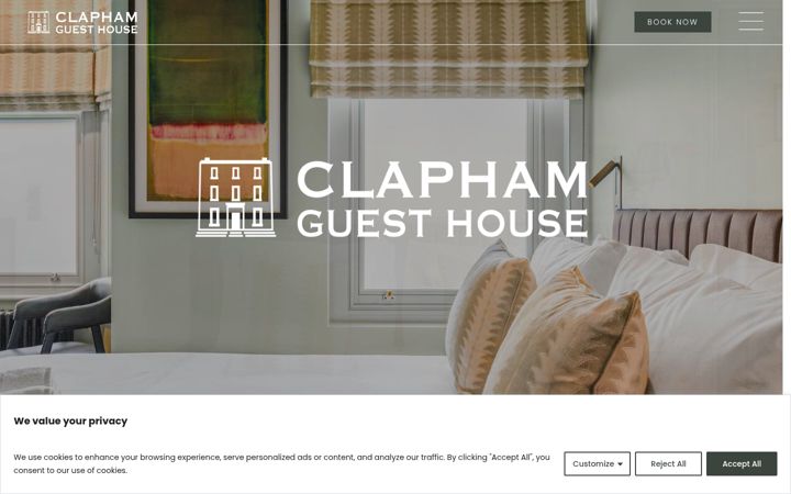 Screenshot of claphamguesthouse.com