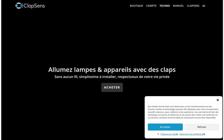 Screenshot of clapsens.com